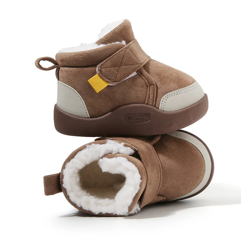 Han Ni Xiong Baby Winter Snow Boots - Fleece Lined Non-Slip Soft Sole Walking Shoes for Toddlers (Unisex, 13 cm) juu7r