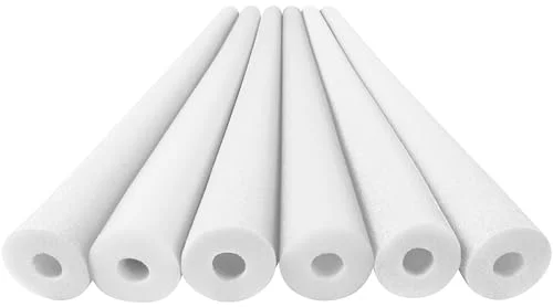 Premium Foam Pool Noodles Set (White, 6 Pack) - Versatile Floating Training Aid for Swimming and DIY Craft Projects xtci0