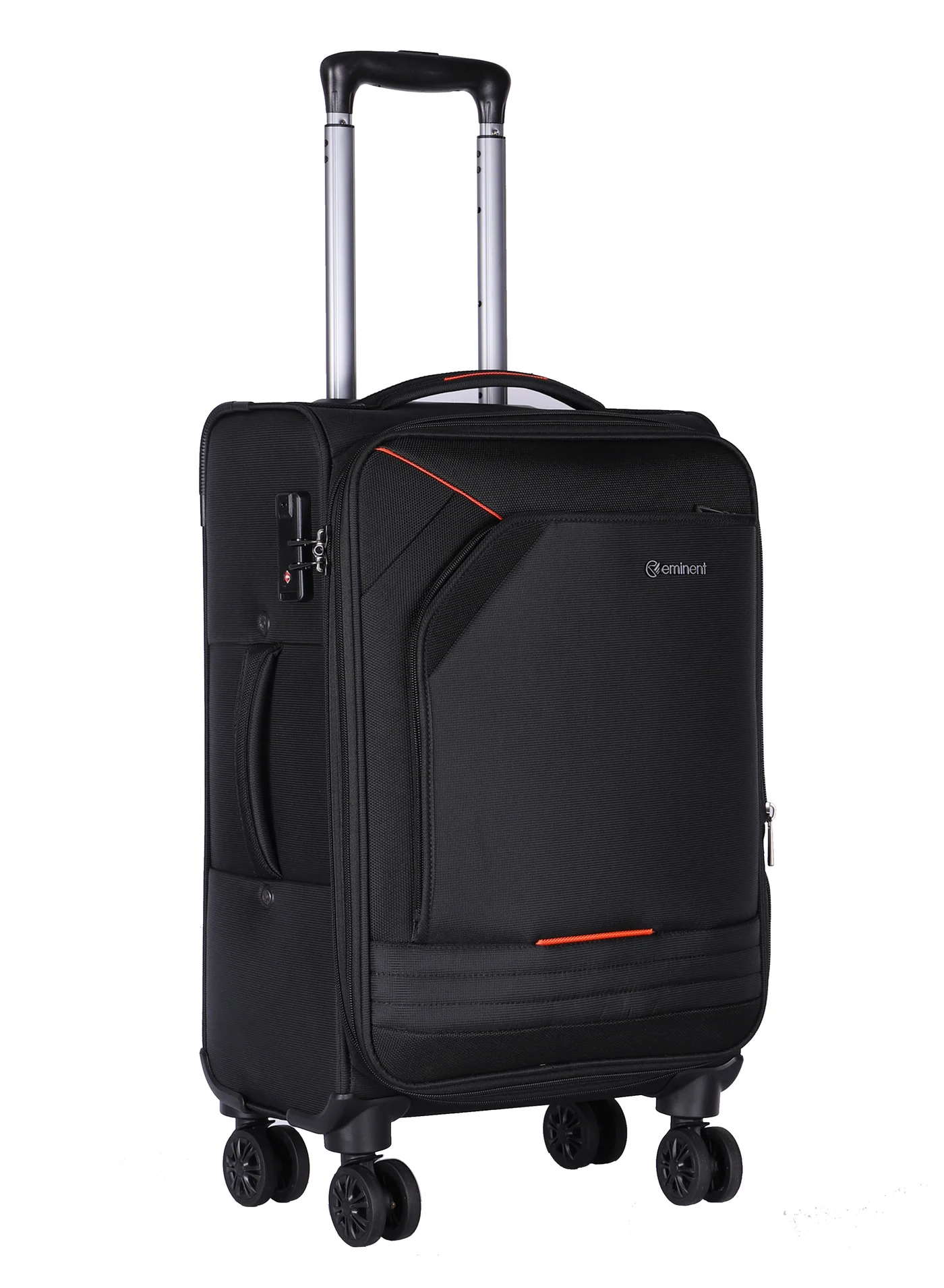 Eminent Expandable Softside Luggage Trolley Bag with TSA Lock and Double Spinner Wheels (Black, 61 cm) zp37c