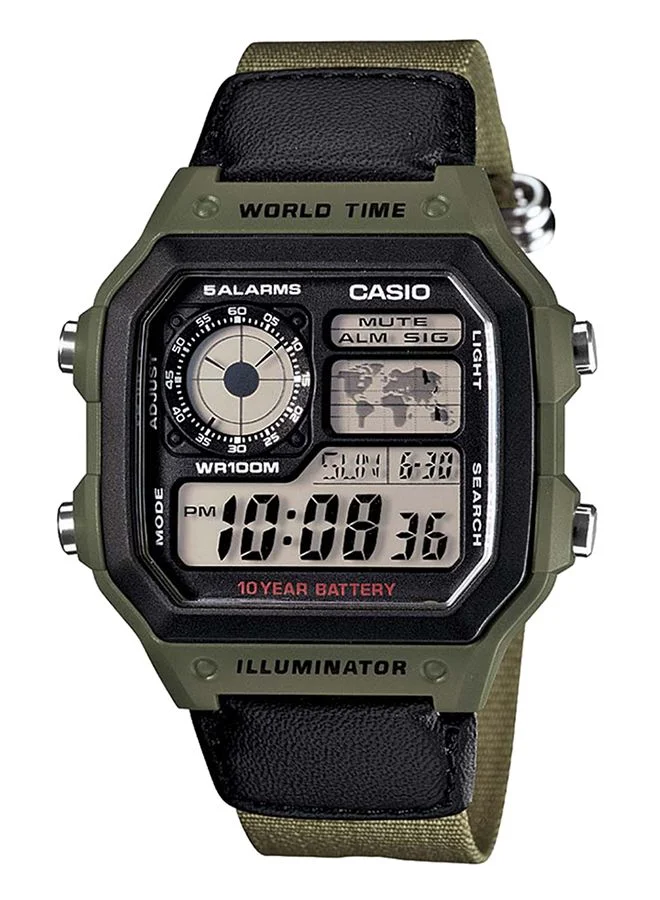 Premium Digital Quartz Sport Watch for Boys (Green, 42 mm) mfuzv