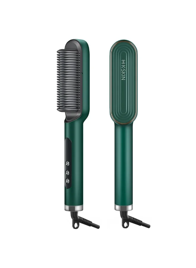 K.SKIN Professional Hair Straightener Brush with Digital Display and 9 Temperature Settings (Green, 1 Unit) cf3wn