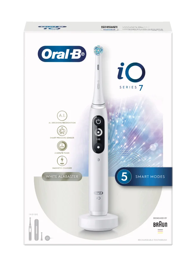 Premium Rechargeable Electric Toothbrush Set with Smart Pressure Sensor and Personalized Brushing Modes (White, 1 Set) x787q