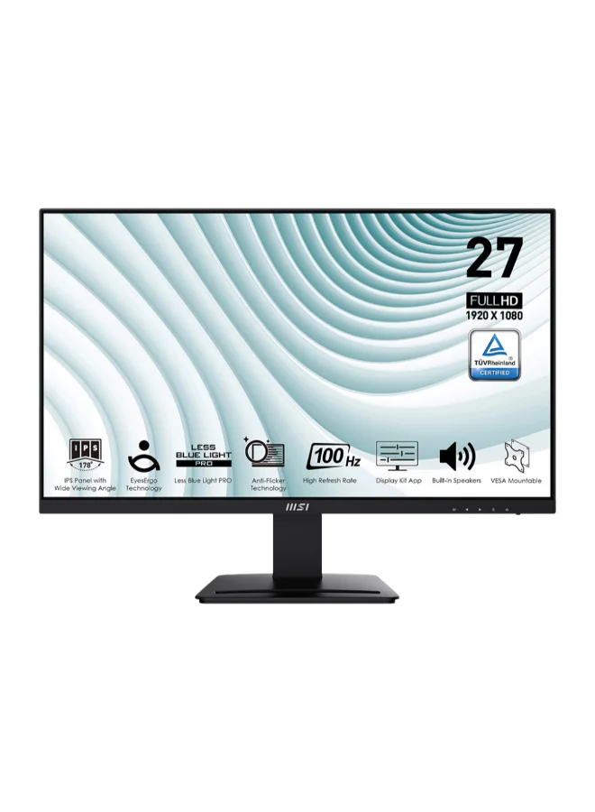 Professional Business Monitor 27-inch FHD IPS Display 100Hz Refresh Rate with Integrated Speakers (Black, 27-inch) vt4i5