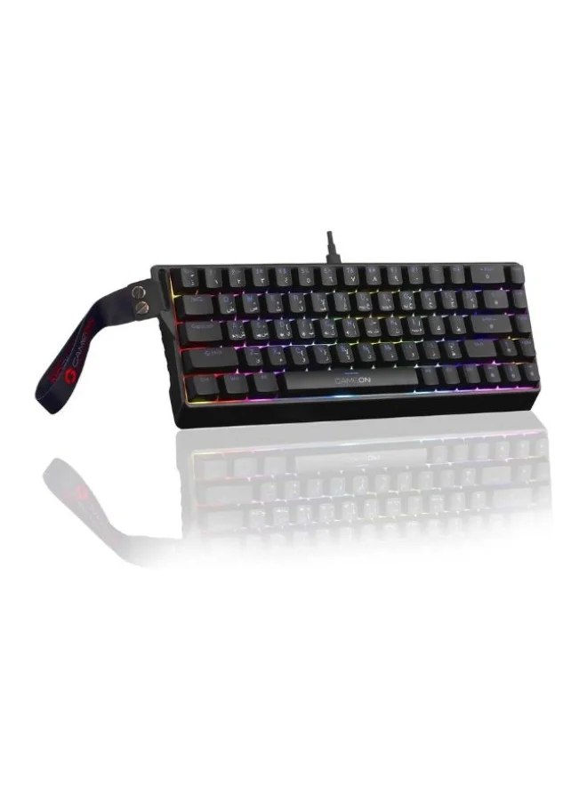 GAMEON AEROX 60% Mechanical Gaming Keyboard, Compact 61-Key Wired Design with Red Linear Switches, RGB Backlit, English/Arabic Layout (61 Keys) i7qlx