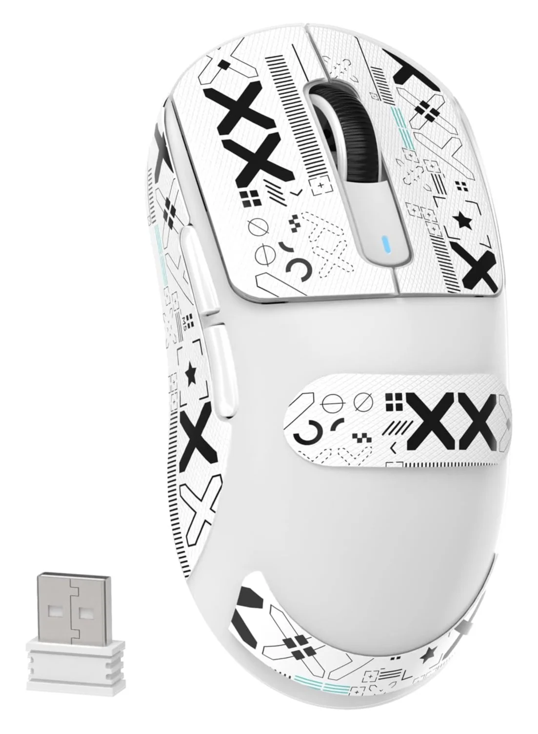 ATTACK SHARK X3 Wireless Gaming Mouse Ultra-Lightweight 49g Optical Sensor Tri-Mode Connectivity Ergonomic Design (White) e27s4