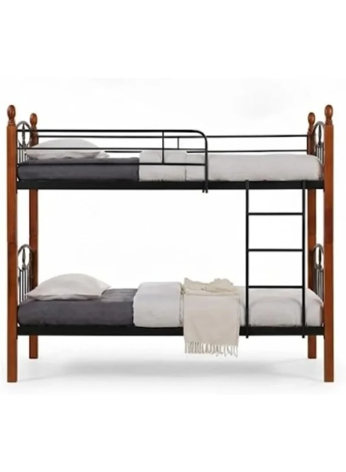 ABX HOME Messina Bunk Bed Frame Modern Solid Wood and Metal Single Bed (190x90 cm) dl8z0