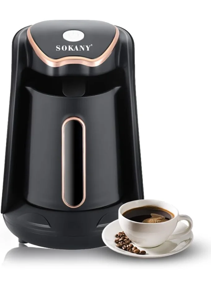 Sokany 4-Cup Electric Coffee Machine with Quick Brew Function and 600W Powerful Motor for Home Use (Black, 600 mL) 015nz