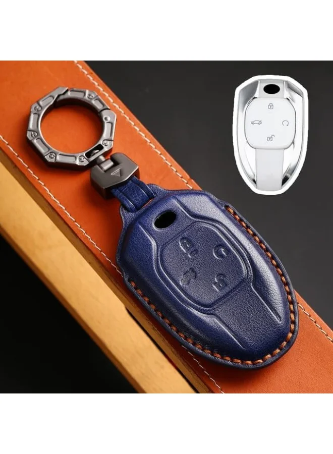 NOSKIN Premium Leather Car Remote Key Case Cover Protector for GAC EMPOW GS8 Series (Blue) 551ro