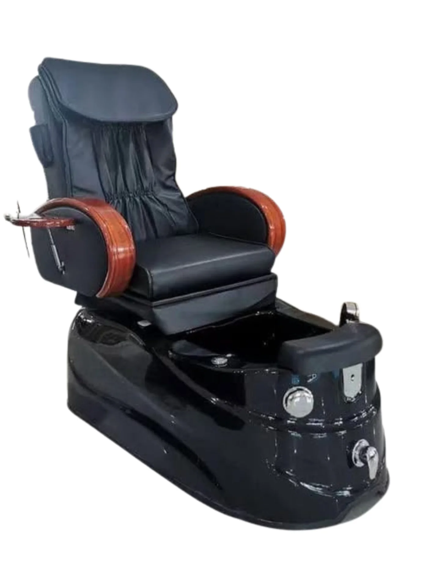 Premium Electric Massage Spa Chair with Remote Control - Adjustable Recliner with Integrated Massager and Foot Basin for Professional Salon and Barbershop Use (Black) b2qhq