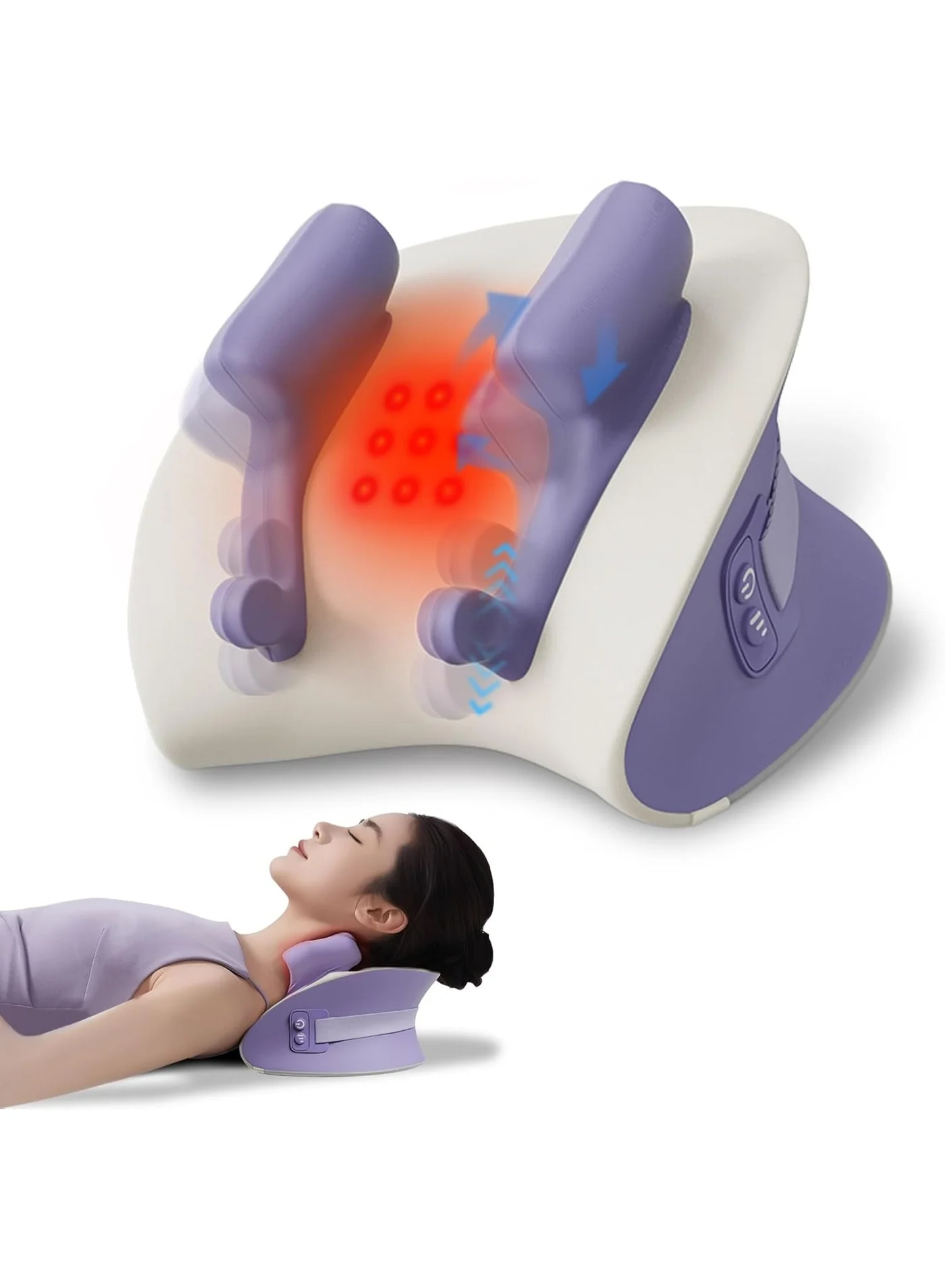 BlueFire 6D Shiatsu Neck Massager with Heat, Cordless Shoulder and Back Kneading Device for Home and Office Use (Portable, 1 Unit) hgbpn