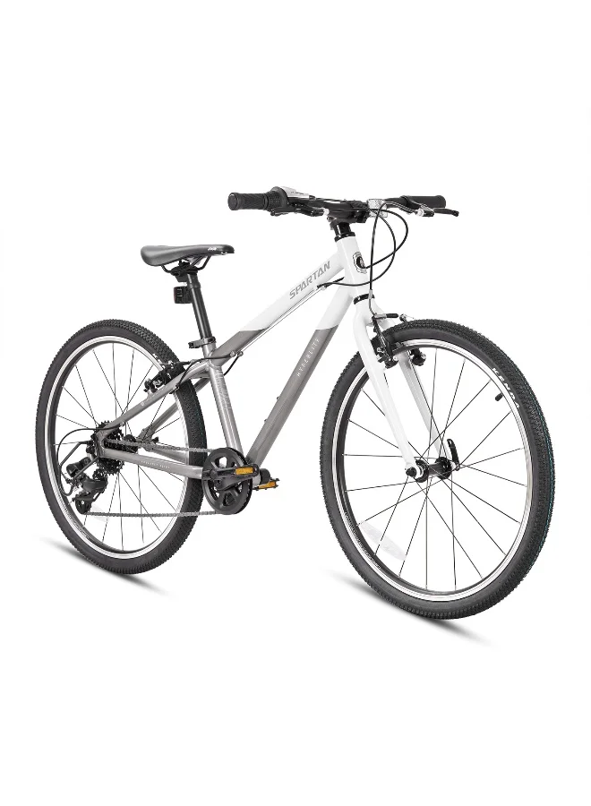 Spartan 20-Inch Hyperlite Alloy Kids Bicycle, Lightweight 9 kg Frame, 7-Speed Drivetrain, Ergonomic Geometry (White Gold, 20-Inch) wqjrh