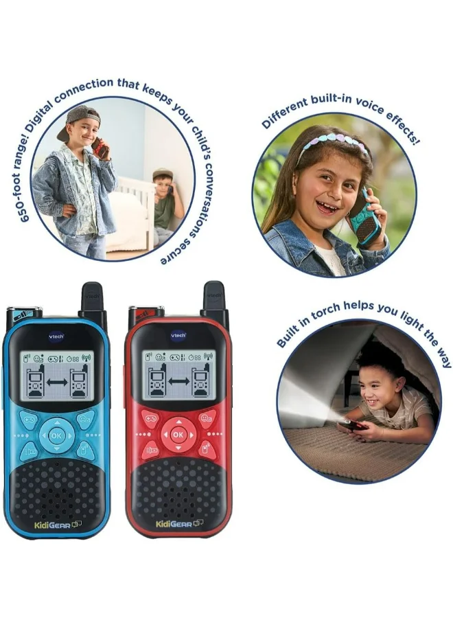 Premium Kids Walkie Talkies Explorer Set with Secure Digital Connection and Built-in Torch for Indoor and Outdoor Play (2 Pack) y3tje