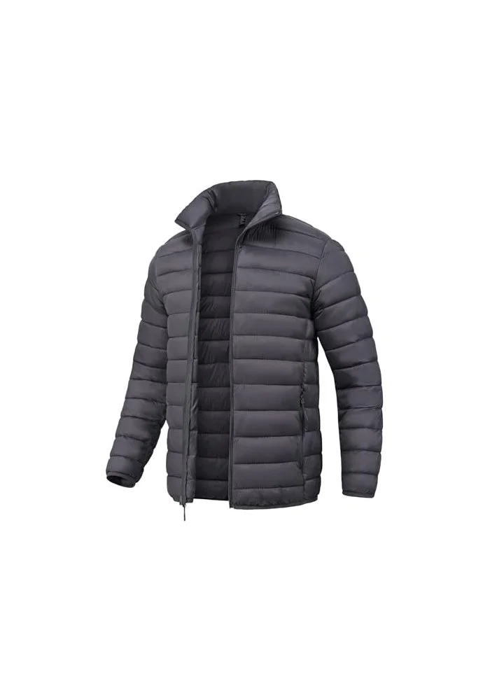 SPOSULEI Men's Puffer Down Jacket Quilted Winter Insulated Coat Water Repellent Outdoor Ski Outerwear (Dark Grey, L) 9ay7c