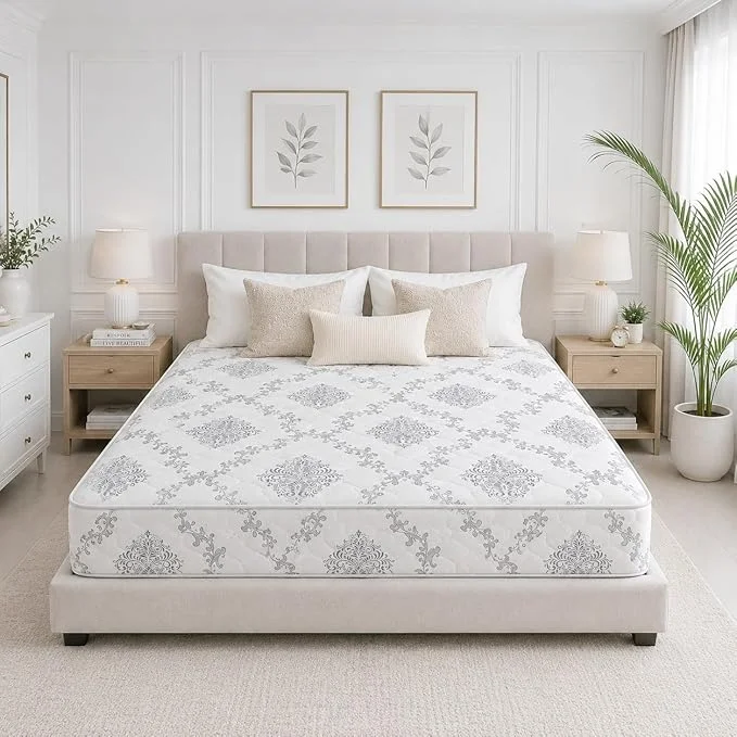 Zavora Homes Orthopedic Foam Mattress Extra Firm Support (150x190x14 cm, White) uol7m