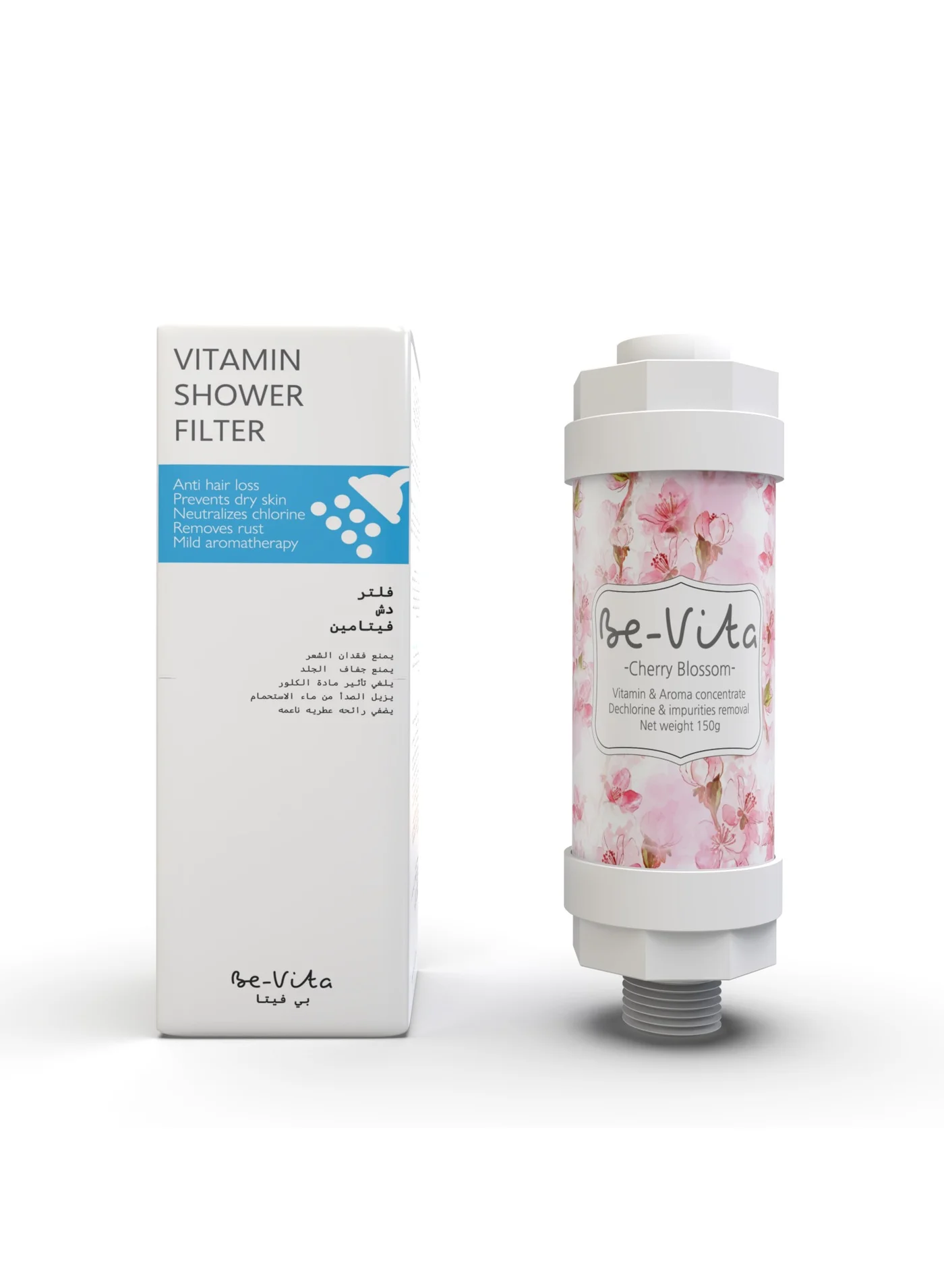 Be-Vita Vitamin Shower Filter Premium Chlorine and Rust Removal Aromatherapy Cherry Blossom (150g) lusl3