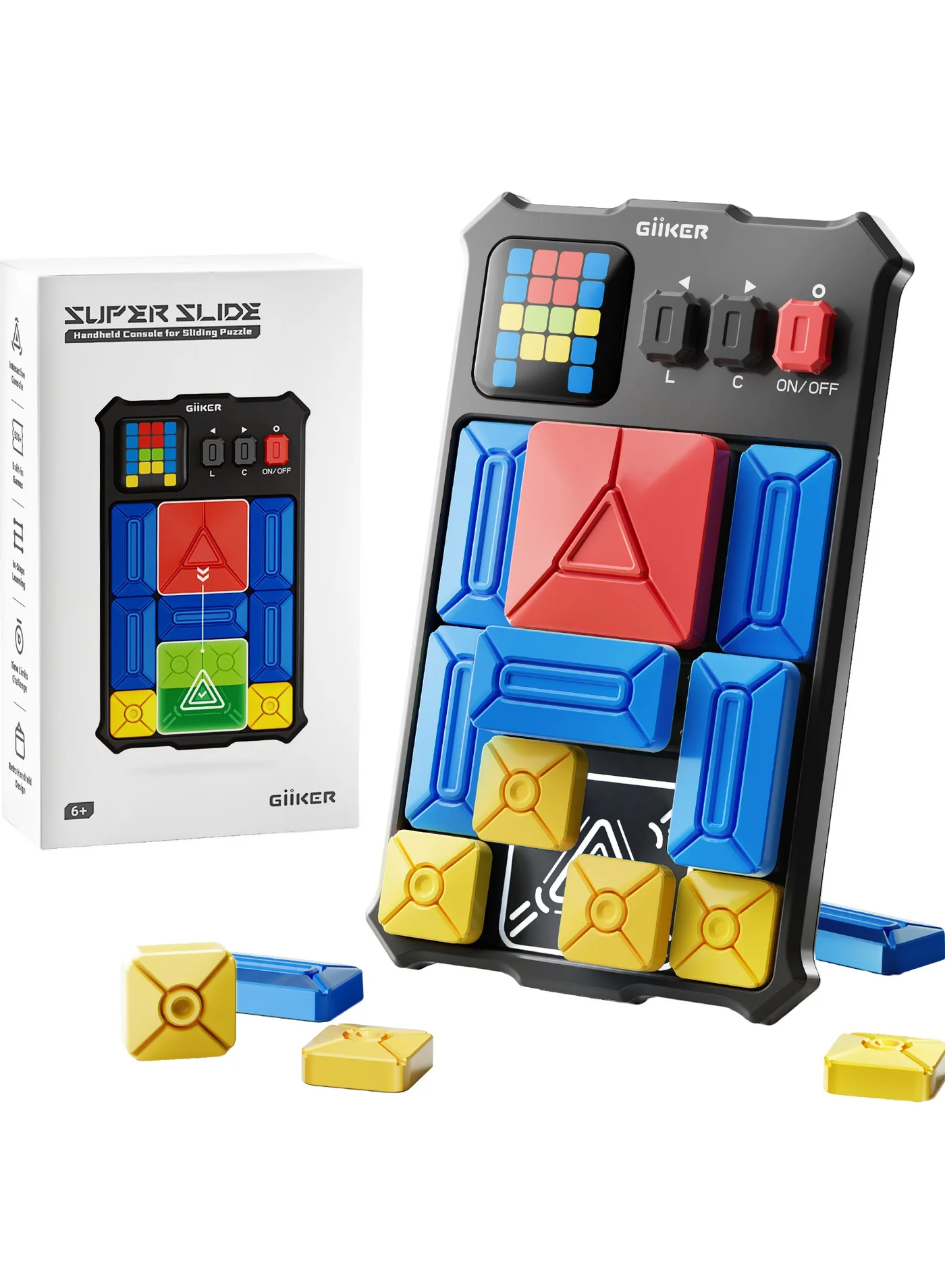 Interactive Handheld Logic Puzzle Console with 500+ Levels STEM Brain Teaser Game for Kids and Teens (ABS Plastic) vzjge