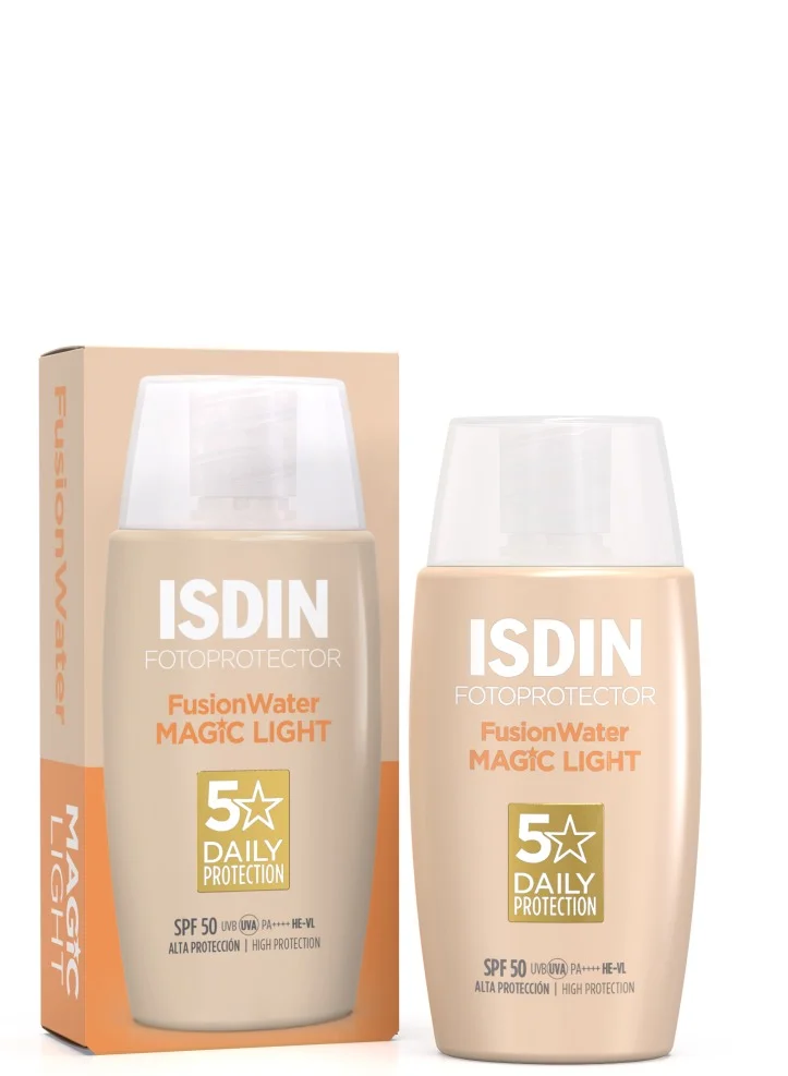 ISDIN Fusion Water Colour Tinted Sunscreen SPF 50 Premium Lightweight Formula for Face (Light, 50 mL) obn5y