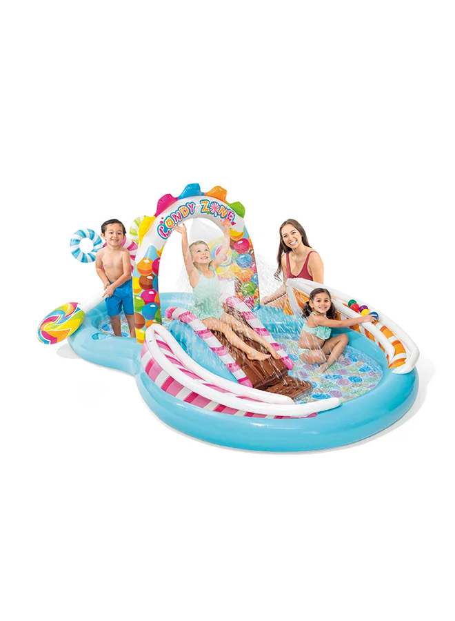 Inflatable Candy Zone Play Center Pool with Water Slide and Splash Feature (Multicolor, 295 cm x 191 cm x 130 cm) 79t7s
