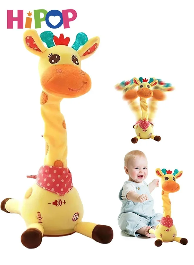HIPOP Interactive Dancing Giraffe Plush Toy, Musical Educational Stuffed Animal with Recording and Repeat Function (35cm) n9d02