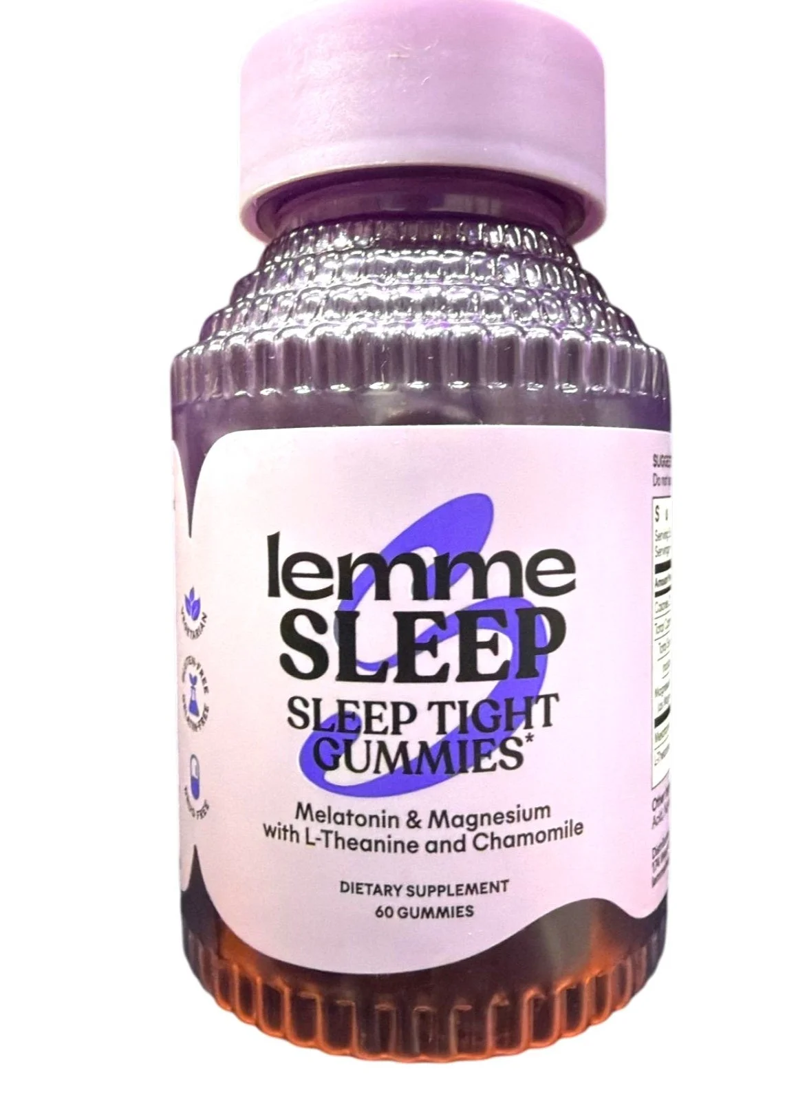 Lemme Sleep Tight Gummies with Melatonin Magnesium L-theanine and Chamomile (60 Count) xez2u