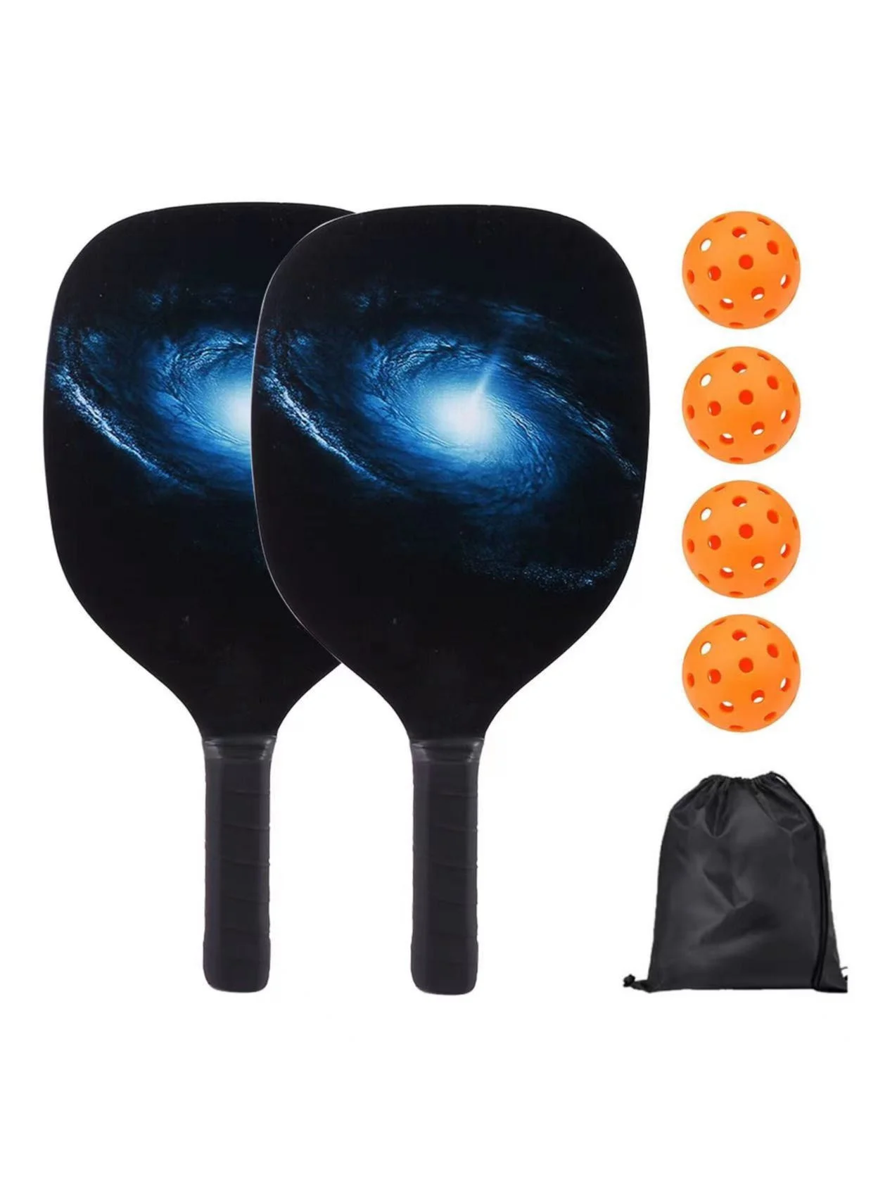 Rock Pow Pickleball Paddle Set (2 Paddles, 4 Balls, Bag, Retriever) Lightweight Professional Equipment for Adults and Kids 7429r