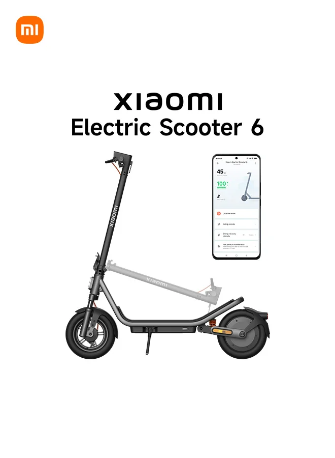 Smart Electric Scooter 6 Premium Foldable Commuter with 45km Range and 800W Peak Power (12-Inch Tires, Adult) 6cvc3