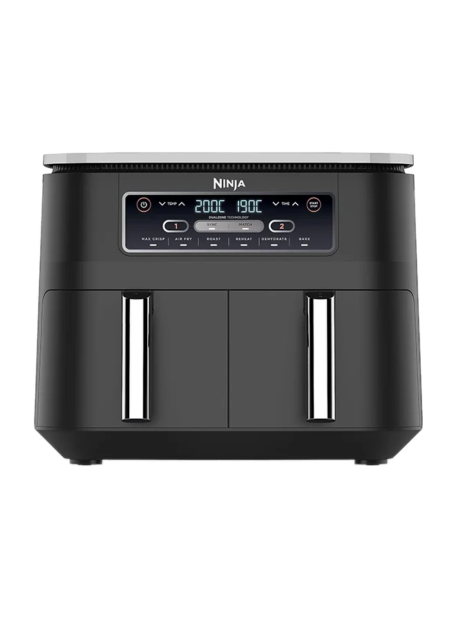 Dual Zone Digital Air Fryer with 2 Drawers, 6-in-1 Cooking Functions, Non-Stick Baskets, 2470W Power (Black, 7.6 L) 7lb1f