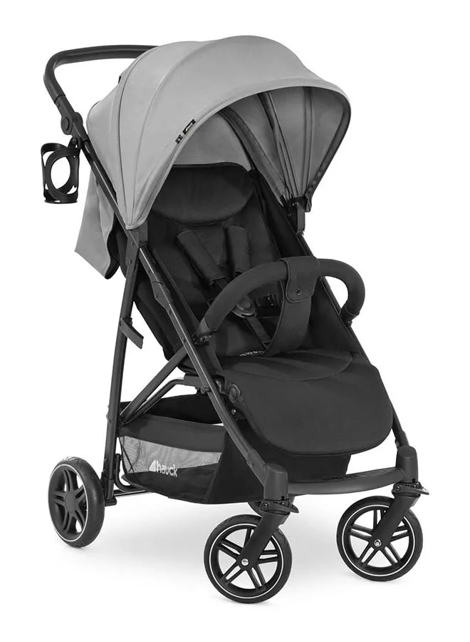 Hauck Rapid 4R Plus Stroller Lightweight Foldable Pushchair with Suspension and Adjustable Backrest (Grey, Up to 25 kg) 5h2bs