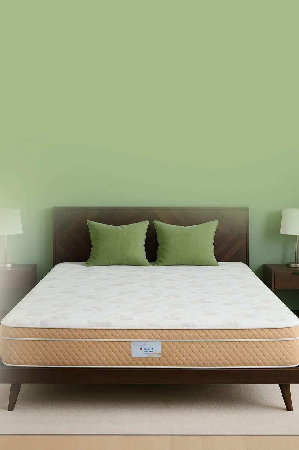 Sleepwell Premium Orthopedic Mattress with 3-Zoned Pocket Springs and Resitec Foam for Spinal Alignment (200x120x25 cm) h1oth