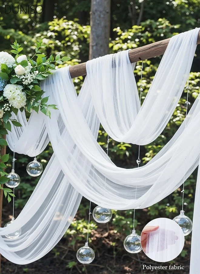 DUNISO Wedding Arch Drapery Chiffon Fabric Backdrop (Clear, 160 x 800 cm) Premium Transparent Tulle for Party Stage Decoration 4gk3d