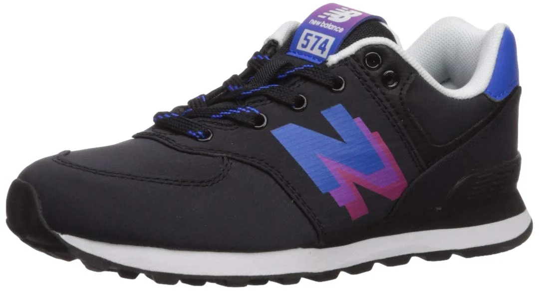 Premium Kids Athletic Lace-up Sneakers Durable Comfort Sport Shoes (Black/Vivid Cobalt, 3 Wide) 9lyqm