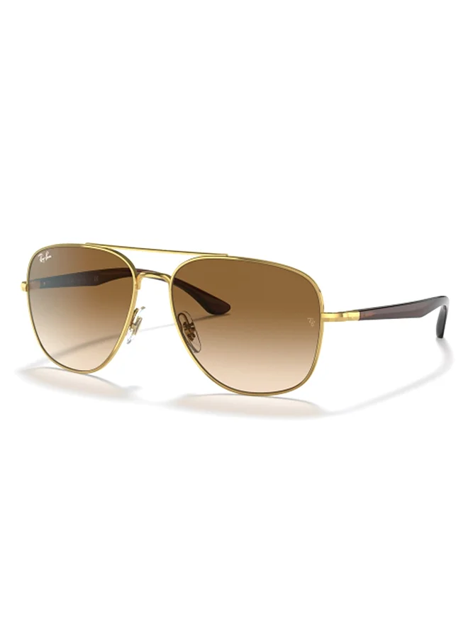 Premium Square Metal Sunglasses UV Protection Unisex Eyewear (Polished Gold, 56 mm) 5yvfb