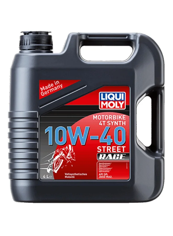LIQUI MOLY 10W40 Fully Synthetic 4T Motorbike Engine Oil (Premium Street Race Performance, 4L) 9mjw4