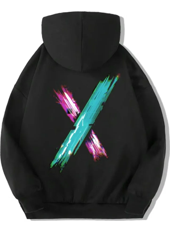 BRZ Collection Electric X Logo Hoodie Sweatshirt (Kids, Unisex, Cotton Blend) i8wek
