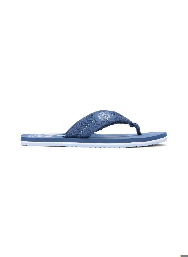 Premium Crest Patch Webbing Strap Flip-Flops Lightweight Casual Sandals for Men hmecb