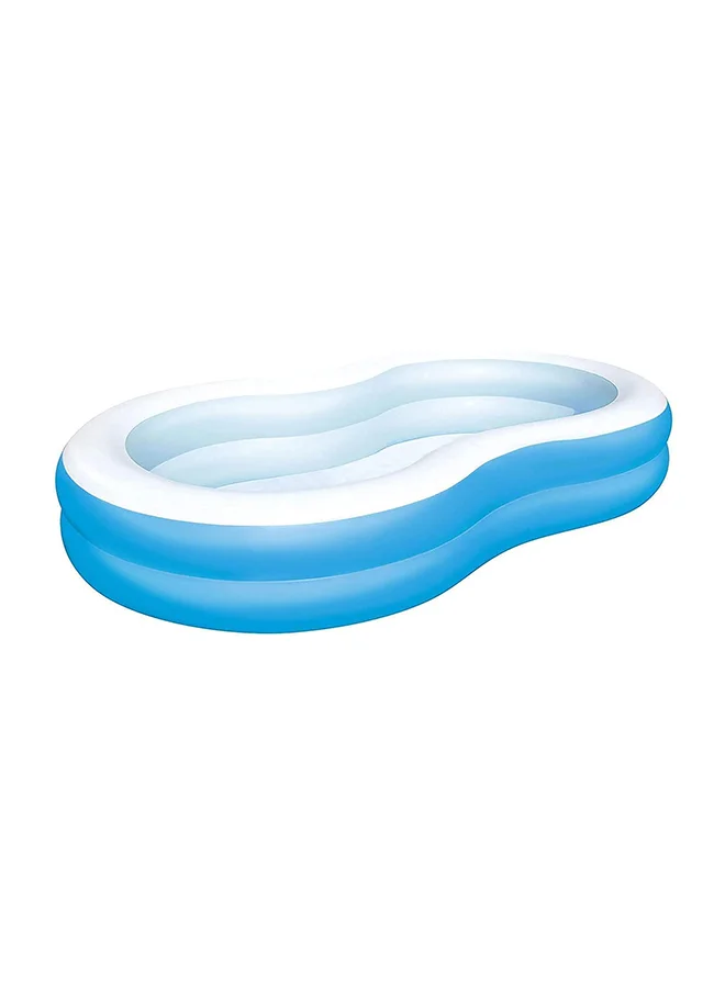 Bestway Big Lagoon Family Inflatable Pool Durable Vinyl Construction for Backyard Summer Fun (262cm x 157cm x 46cm) yky8c