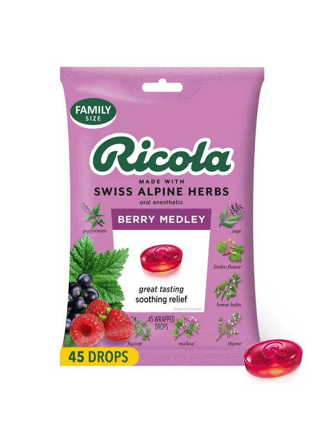 Ricola Berry Medley Throat Drops Premium Herbal Lozenges (45 Count) zkfcs