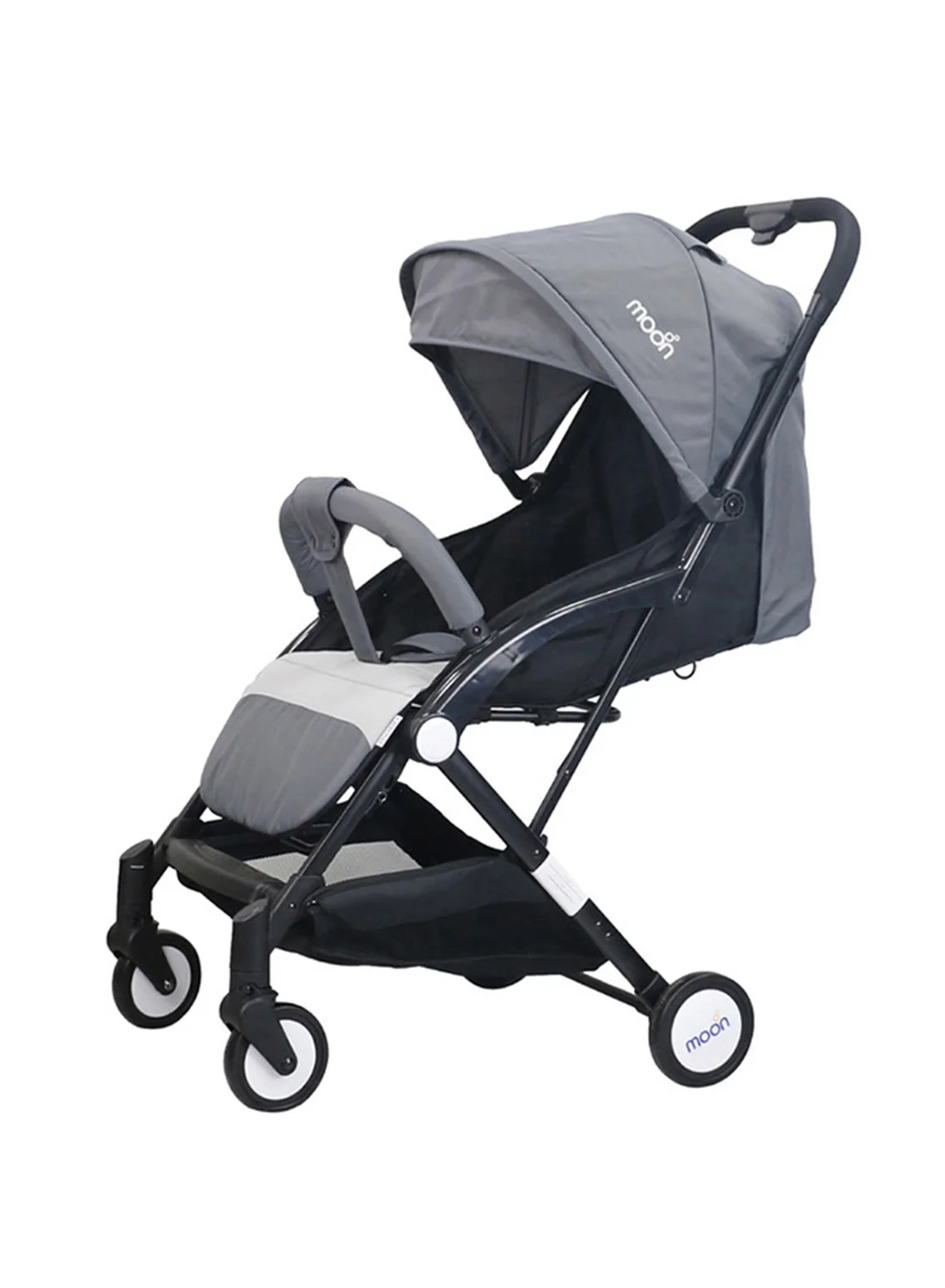 Moon Compact Stroller Lightweight Foldable Travel Pushchair (Mid Grey, 0-18kg) axssm