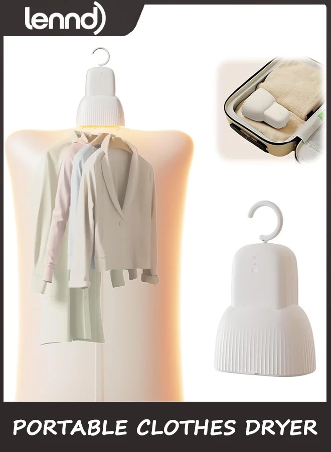 LENND Portable Clothes Dryer Mini Electric Drying Machine with Constant Temperature Control (White, 1 Unit) u44q8