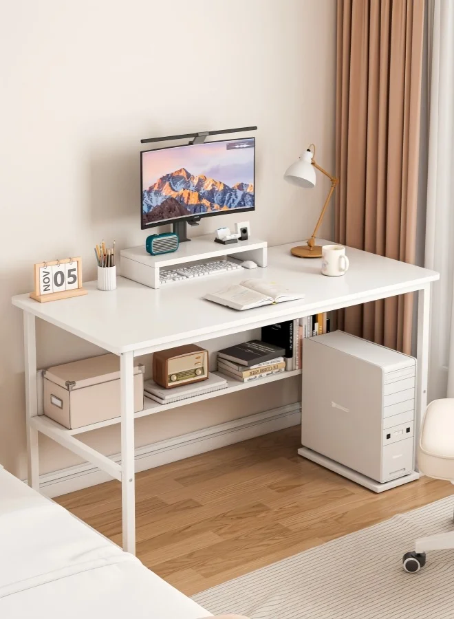 Harlan Study Desk with Integrated Bookshelf Premium Home Office Writing Table (110x50x72 cm) opqmw