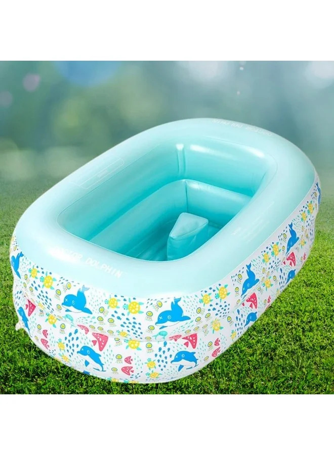 ToyMagic Inflatable Dolphin Bathtub with Leg Support (Portable Rectangular Bathing Pool for Kids 6-24 Months) bamzr
