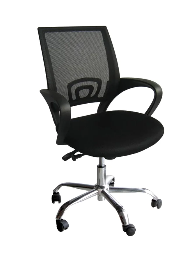 Blitzed Ergonomic Mid-Back Office Chair with Breathable Mesh Backrest and Adjustable Seat (Black, 100 x 60 x 48cm) 5ni5h