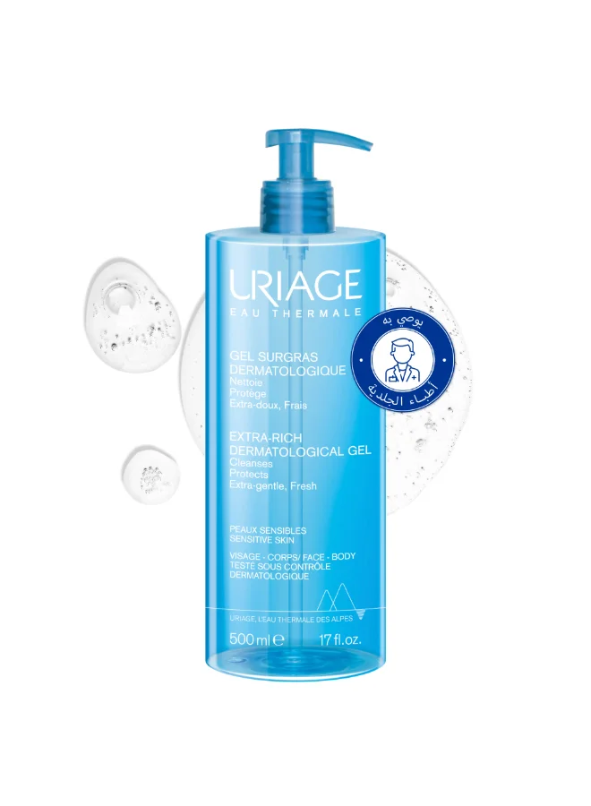 Uriage Extra Rich Dermatological Cleansing Gel for Sensitive and Dry Skin (500 mL) g4kc6