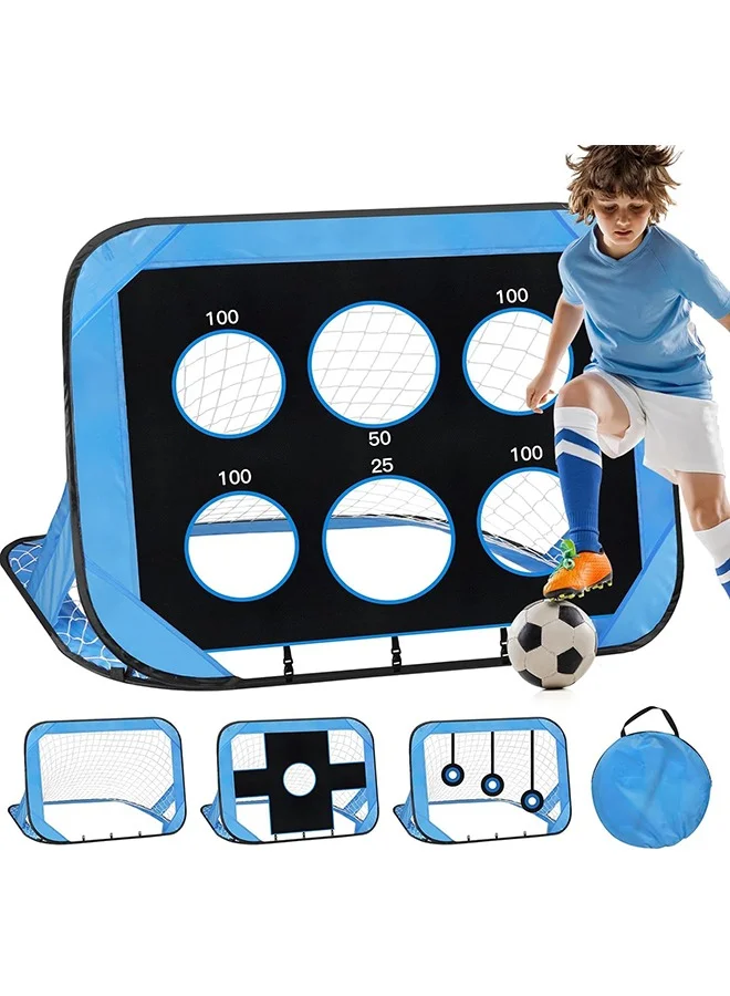 Garlo Pop Up Soccer Goal 4-Mode Foldable Football Net for Kids (Portable Training Equipment, Indoor and Outdoor, 120 cm x 80 cm) kuk2i