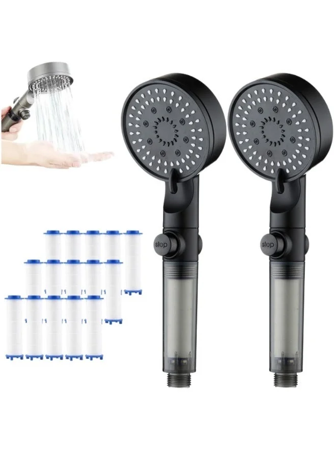 Arabest High Pressure 5-Mode Filtered Shower Head with Power Wash and 15 Replacement Filters (Silver, 1 Piece) k49lp
