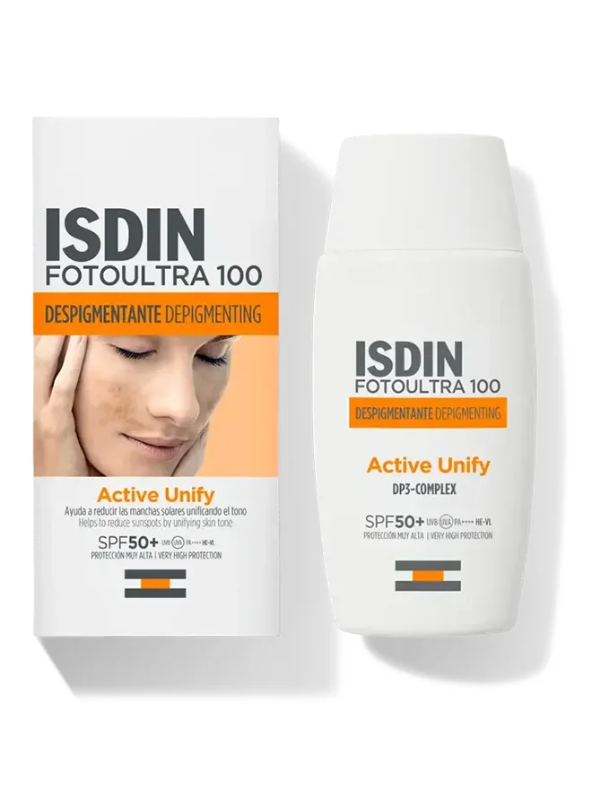 ISDIN Foto Ultra 100 Active Unify Fusion Fluid SPF 50+ Sunscreen (Non-Tinted, 50 mL) meh97
