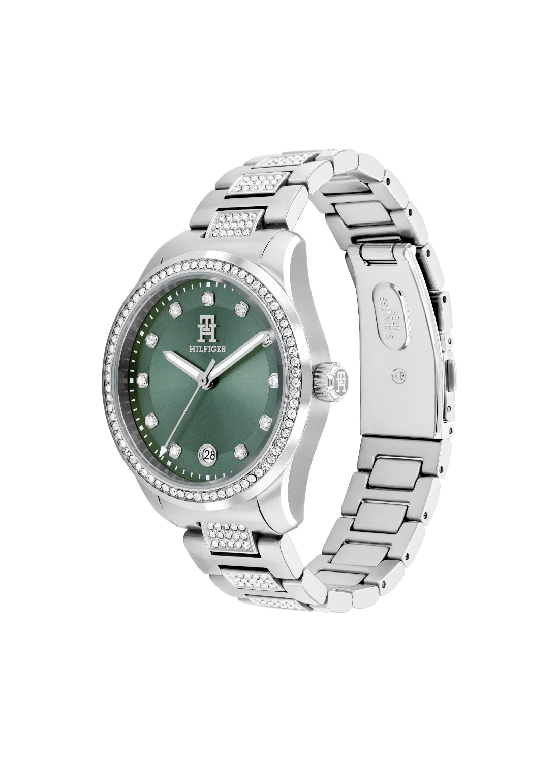 Premium Round Analog Quartz Watch for Women (Green Case, Alloy Band) euuuk