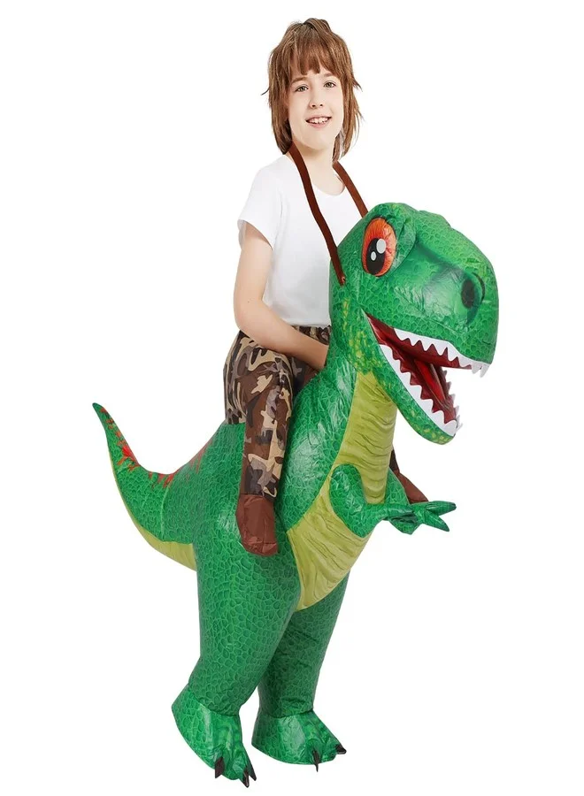 COMIN Inflatable Dinosaur Costume for Kids T-Rex Blow Up Fancy Dress Outfit for Halloween Party (One Size, 91 cm) jl7g6