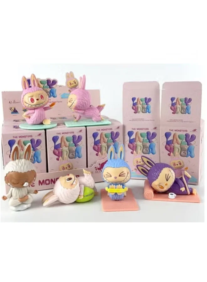 Premium Cartoon Character Blind Box Set Yoga Series Desktop Collectible Ornaments (6 Pieces) 2p5vc