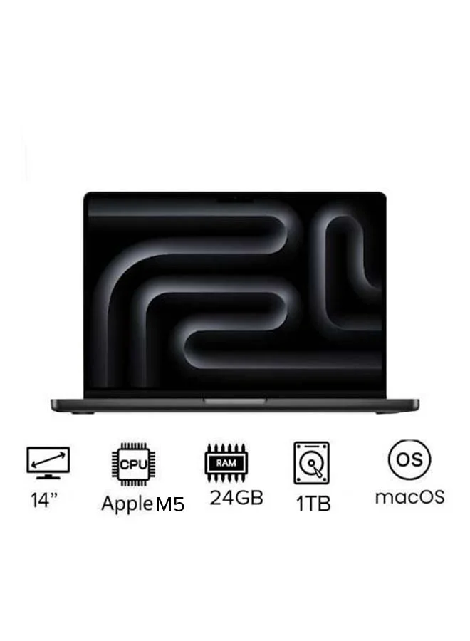 Premium Smart Laptop Pro MDE34 14-Inch High-Performance Notebook (Space Black, 24GB RAM, 1TB SSD, English & Arabic Keyboard) n19wm